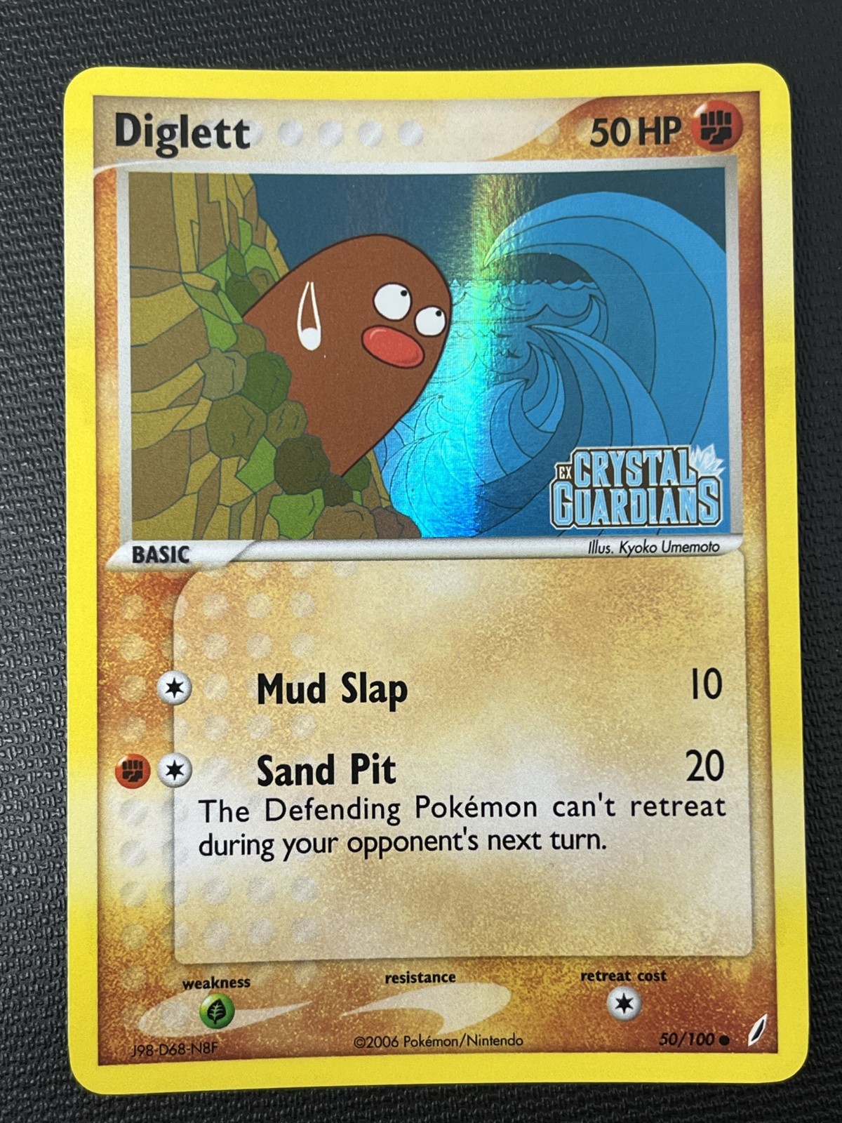 Diglett 50/100 EX Crystal Guardians Stamped Reverse Holo Pokémon TCG Card NM