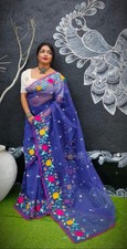 Hand Design Reshom Kota Embroidery Desing Saree For Women Ethnic Wear