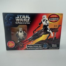 Star Wars Power Of The Force Imperial Speeder Bike W Trooper Kenner 1995 Read