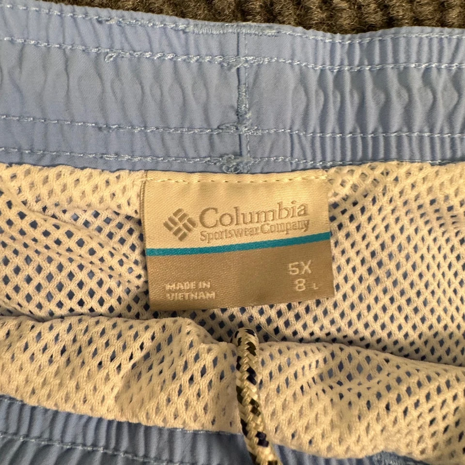 Пара из 2 Columbia PFG мужчин 5XL Omni-Shade плавать рыболовные шорты бежевый синий открытый - Изображение 3 из 4