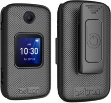 Slim Rubberized Case  Clip Holster for Go Flip 4 / TCL Flip Pro Phones - Black