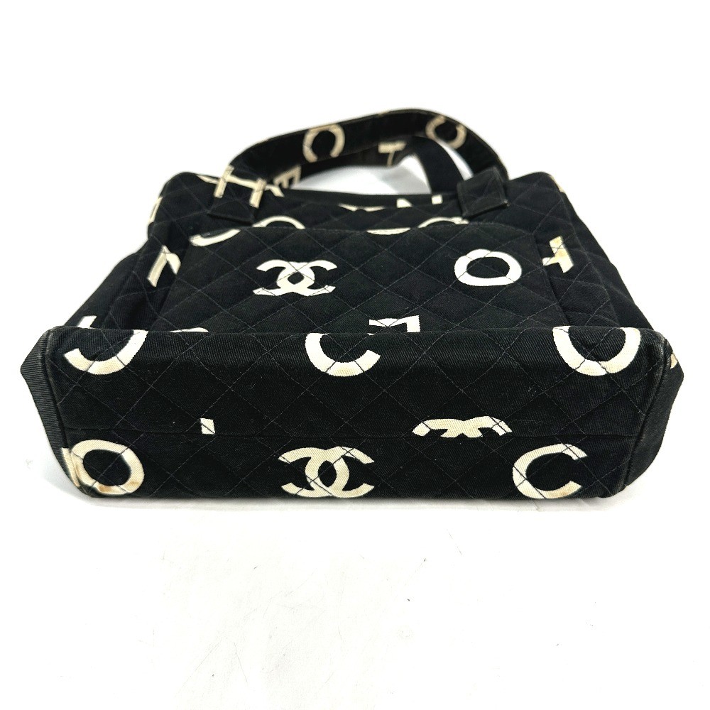 Vintage CHANEL CC Logo All Over Canvas Handbag in Black - Pre-Owned