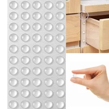 100pcs Self-Adhesive Silicone Door Stopper Bumper Pads Cabinet Furniture - NEW