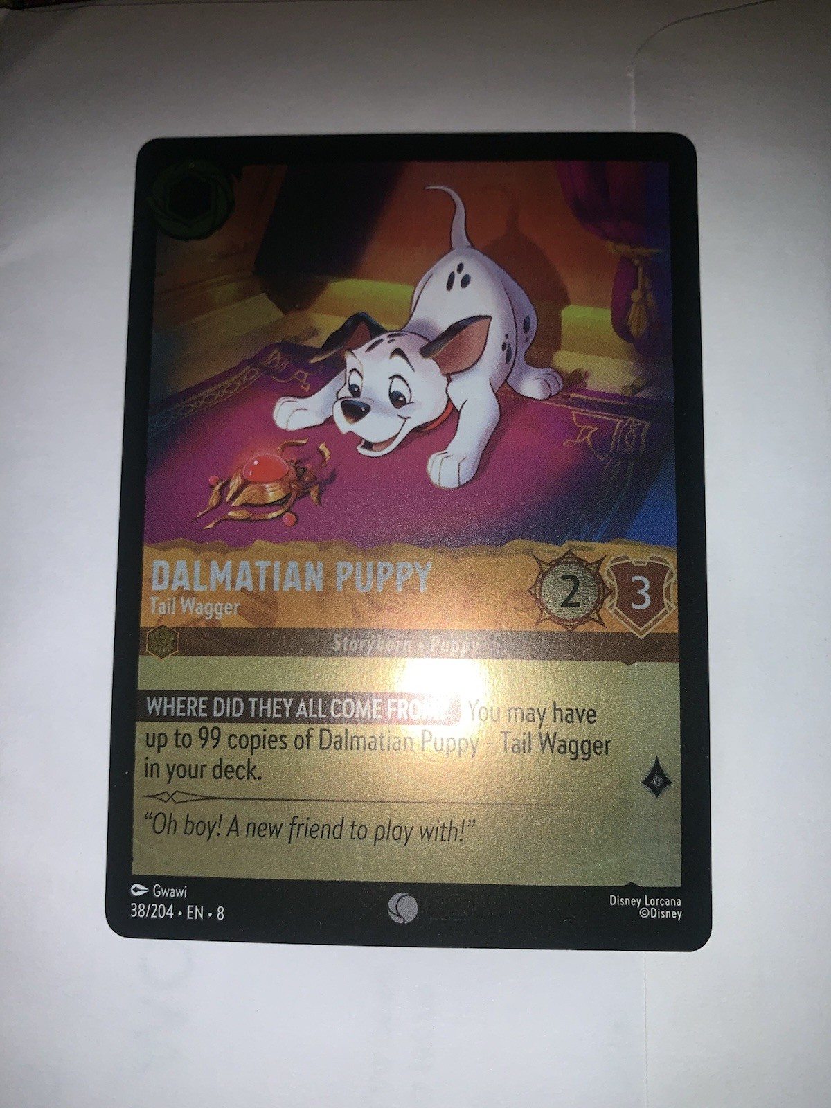 Disney Lorcana - Dalmatian Puppy - Tail Wagger - Reign of Jafar 38/204 Foil NM