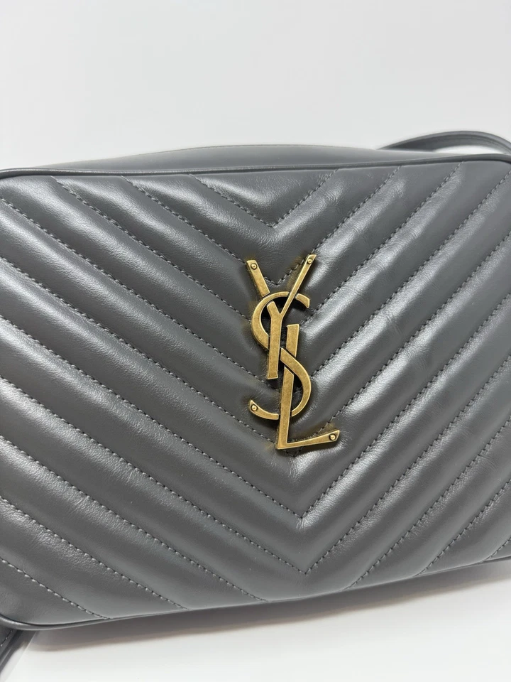 G2U с ярлыками Saint Laurent Lou выстеганная кожа камеры сумка Storm серый - Изображение 3 из 4