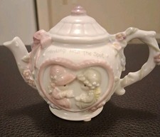1993 Precious Moments Friendship Hits The Spot Mini Teapot Glazed Ceramic