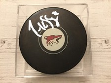 Derek Stepan Signed Autographed Arizona Coyotes Hockey Puck b