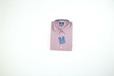 Mens George Red Check Button Up Shirt Stretch Collar Wrinkle Resistant NEW NWT