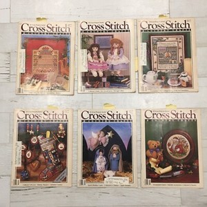 Lot-of-6-Cross-Stitch-amp-Country-Crafts-Magazines-1987-Complete-Projects-Samplers