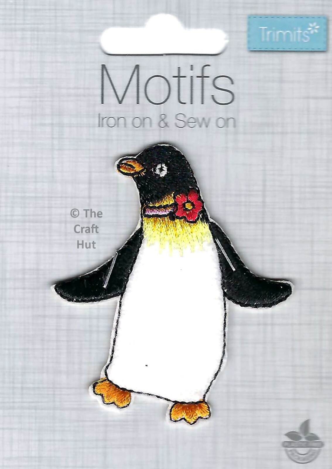 Iron On or Sew On Motif Trimits Patch Dancing Penguin 6.5cm x 6cm CFM1 New