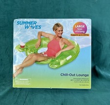 NEW Summer Waves Chill-Out Lounge Chair Pool Float Inflatable 48" x37.5" x11.5"