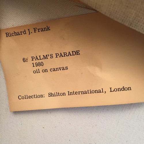 Richard Frank "Palm's Parade" Gemälde Öl auf Leinwand 1980 Memphis Milano Stil - Bild 9 von 12