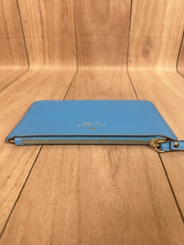 Kate Spade New York Blue Leather Wristlet Wallet Clutch Pouch Sleek Travel Party - Bild 5 von 8