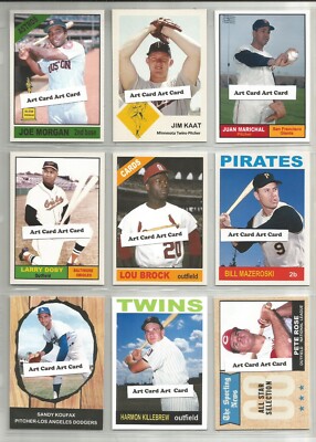 Pick 1 Card* Sandy Koufax  Lou Brock Harmon Killebrew + baseball art card