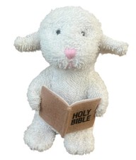 Russ Berrie Home Buddies Luke Lamb Plush Stuffed Animal 5 Holding Holy Bible