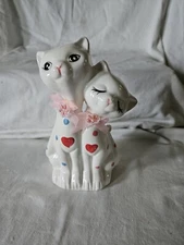 Vintage Artmark Ceramic Porcelain Cat Pair Figurine