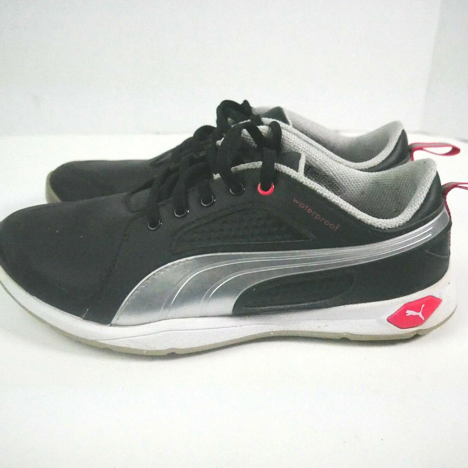 Zapatos de golf PUMA BioFly para mujer talla 7 sin clavos 187877-03 negros plateados frambuesa Foto 4 de 4
