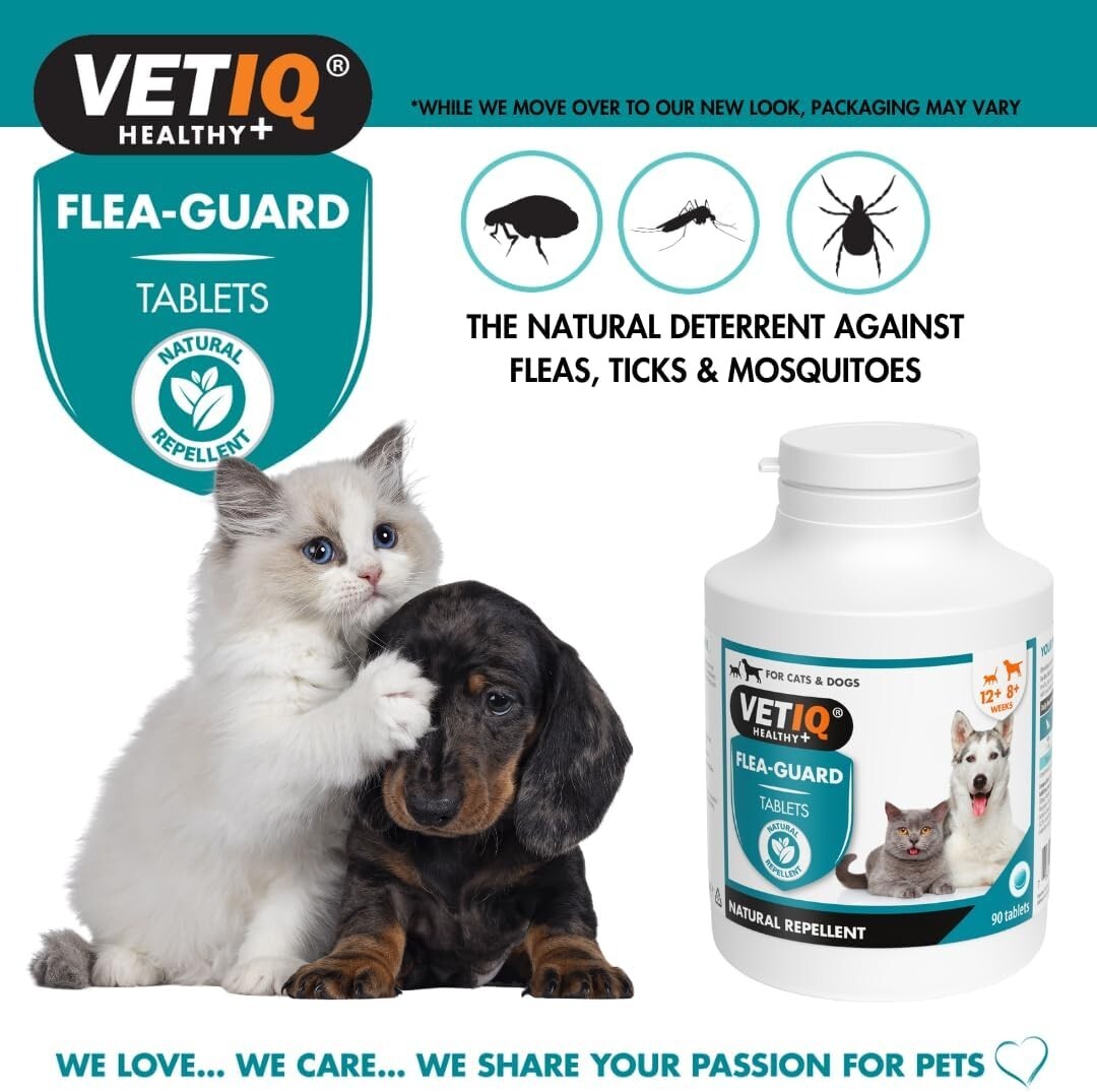 VetIQ Flea Guard, 90 Tablets, Flea Treatment for Dogs & Cats Keeps
