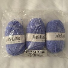 3 x 50g New Sheena Anne Double Knitting Wool Purple