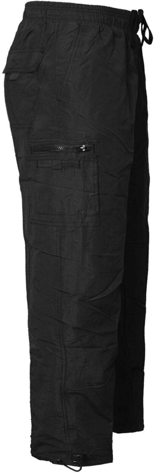 MEN'S FLEECE LINED THERMAL CARGO TROUSERS ELASTICATED WAIST COMBAT