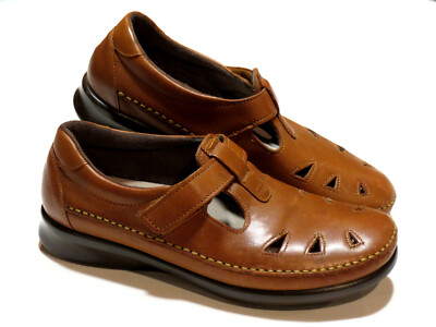 SAS Roamer Women's Size 9W Chestnut Brown Leather Casual Comfort Shoes USA Nice!
