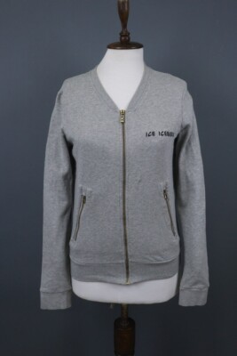Iceberg Gray Long Sleeve Full Zip Logo Pockets Breathable Sweatshirt Size 42