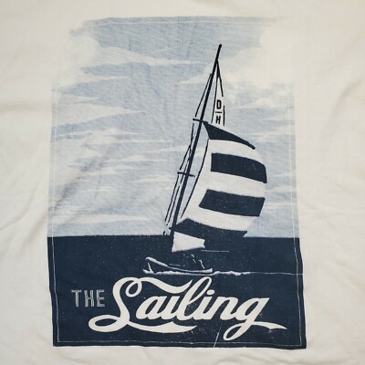 Sailing T-shirt Luigi Bertolli Weekend White Size Medium Designed in Brazil Boat
