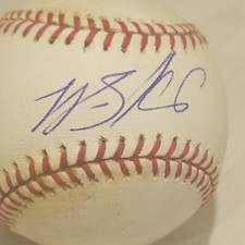 Tj sikkema signed game used baseball autographed romlb ball auto kansas royals