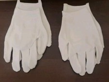Vintage Premium White Cotton Gloves for Film, Archive, Coins - Two Pairs New