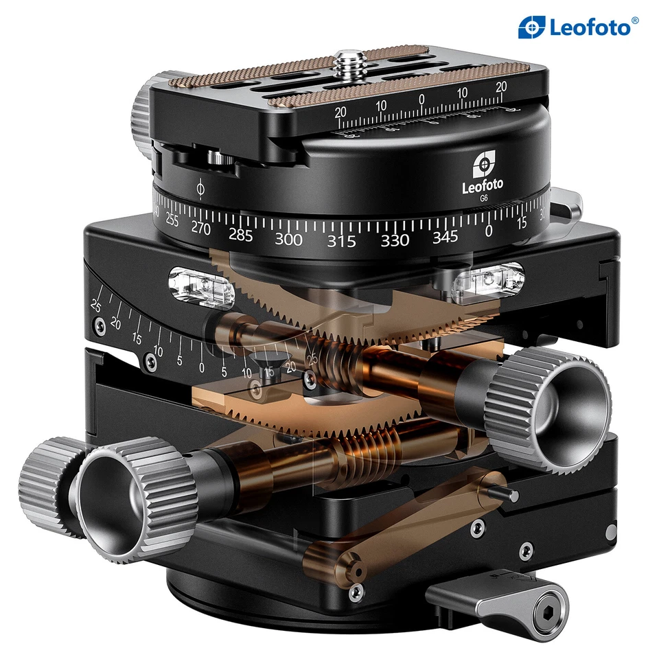 Leofoto G6 Geared Head with QP-70N QR Plate Precision-Geared Control - Image 3 of 4