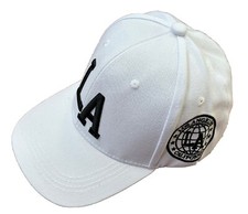 LA Baseball Cap Adjustable Embroidery Los Angeles California white Hat