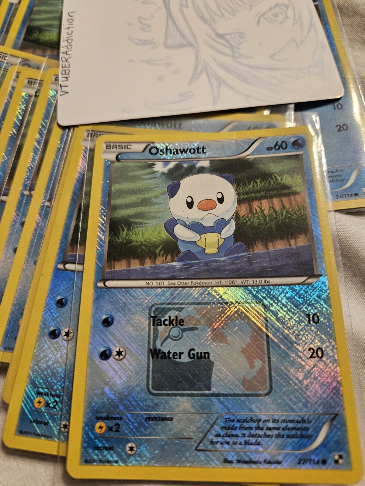 4x Pokemon Oshawott 27/114 Cross Hatch Holo League Promo NM/Mint