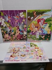 Unicorns, Ice Cream Shoppe, Fairies Children's Puzzles Made In USA Lot of 3