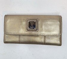 TIGNANELLO GOLD LEATHER TRI-FOLD WALLET ORGANIZER