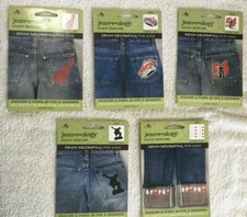 ((5)) Jean-e-ology ~ Iron-Ons ~ Flock ~ NEW