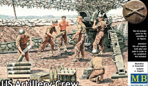 Master Box 3577 - 1/35 - WWII US Artillery Crew Plastic Model Kit For Kids - Picture 1 of 12