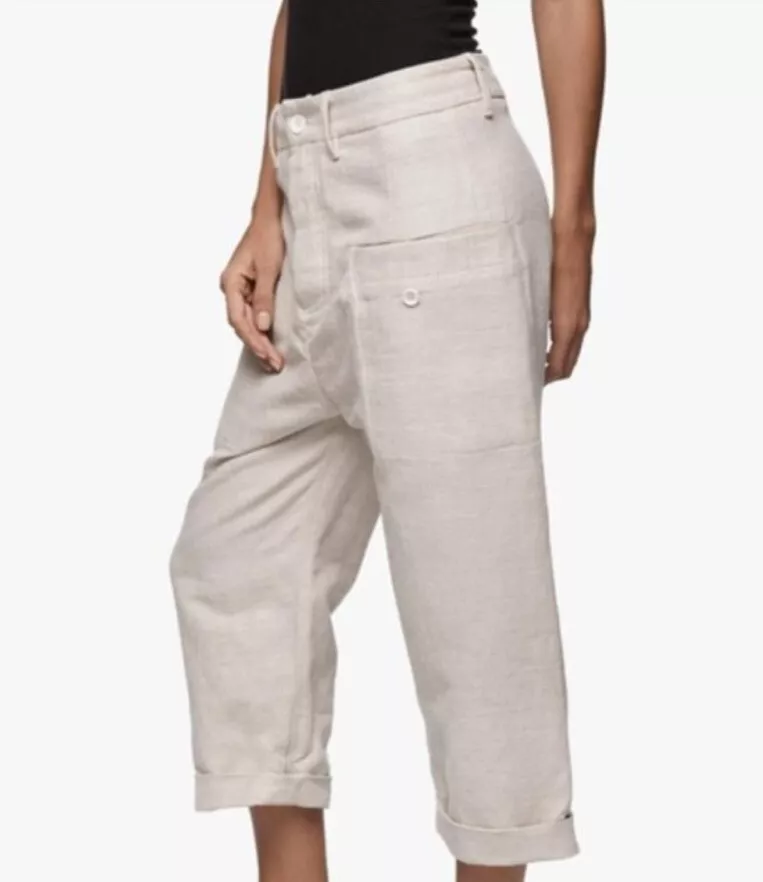 $295 James Perse Linen Cropped Pants Sz 28 Welt Pockets Excellent Condition  | eBay