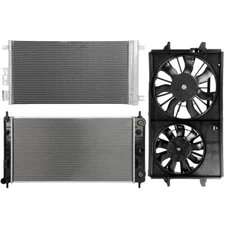 Electric Radiator Condenser Cooling Fan Kit For 2008-12 Chevy Malibu 2.4L 4-Door