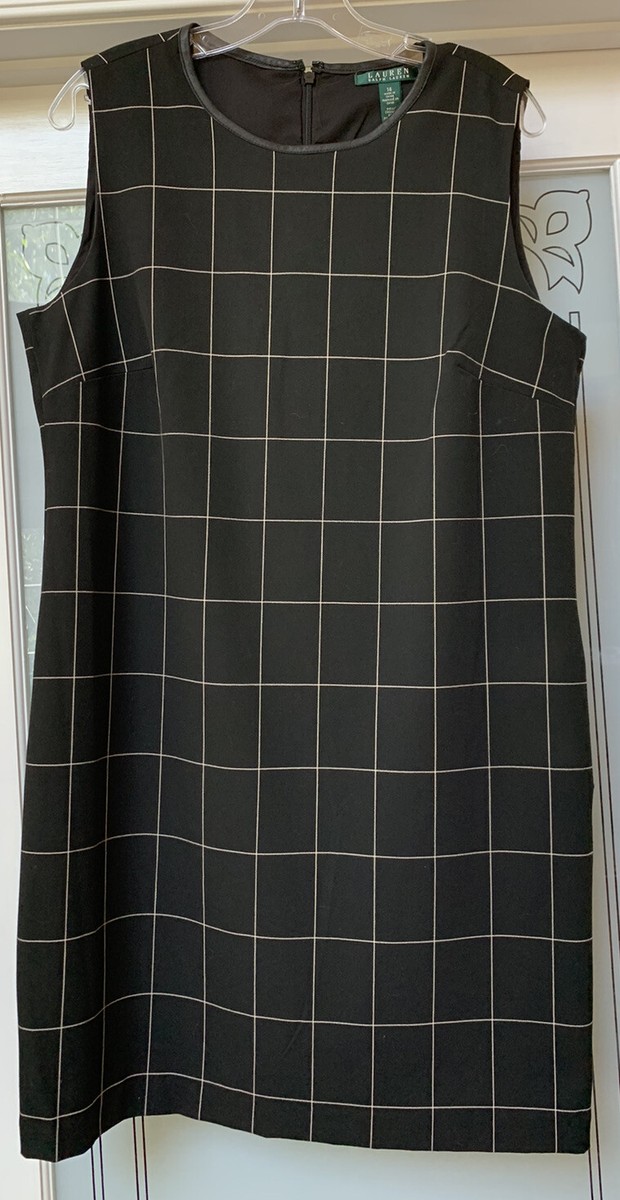 LAUREN Ralph Lauren Green Label Sleeveless Dress Leather