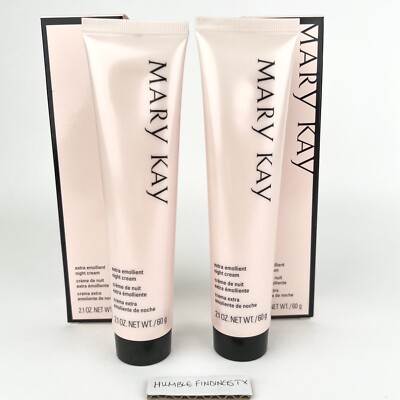 2x Mary Kay EXTRA EMOLLIENT NIGHT CREAM 027910 2.1oz Extra Dry Skin Ointment NEW
