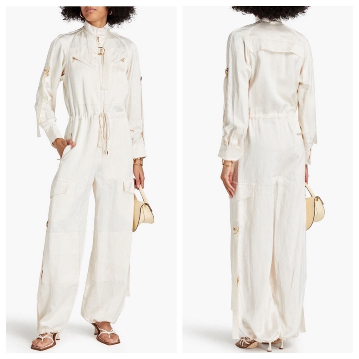 オールインワン・サロペット Zimmermann Jumpsuits zimmermann 1 rhythmic relaxed bodysuit buckle jumpsuit cargo
