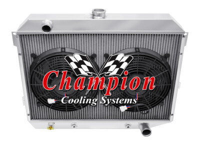 Atom 2 Row 1'' Radiator 26'',12'' Fans for 1970 Plymouth Belvedere Small Block Eng