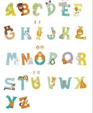 Sevi Alfabeto Animali, Lettere in Legno decorate a mano da 9,5 cm