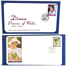 Princess Diana Great Britain & Isle of Man 1st Day Covers & History Sheets 1998