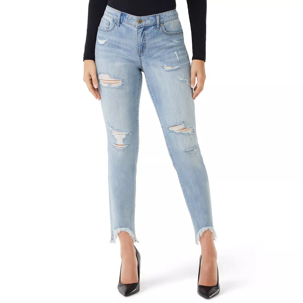 Sofia Vergara Bagi Size 18 Mid Rise Boyfriend Distressed Jeans