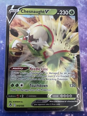 Chesnaught V 015/195 Full Art NM/M Silver Tempest Pokemon Card | eBay