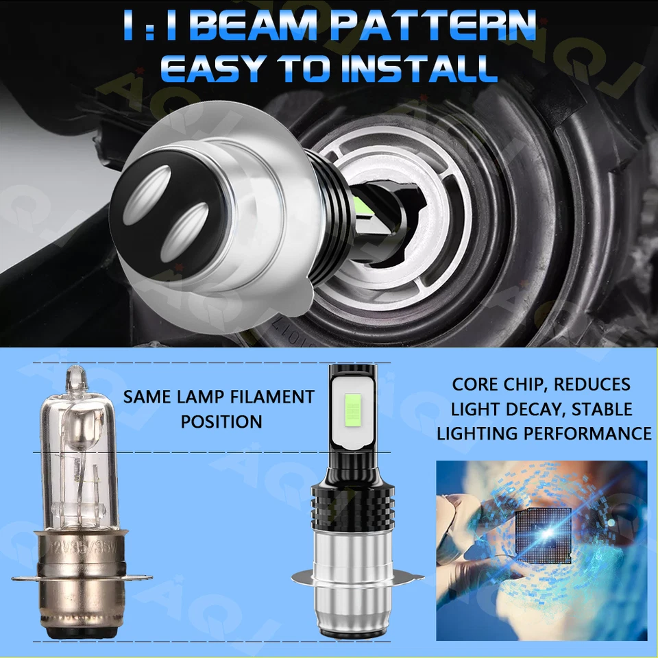 For Arctic Cat 300 2x4 4X4 1998-2000 2001 LED Headlight 6000K 100W Bulbs 6000K Foto 2 de 4