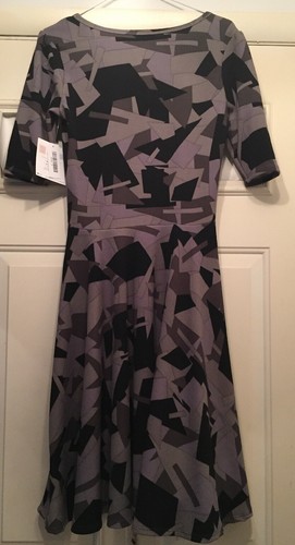 NWT LuLaRoe Dress Nicole Gray & Black. Women’s Size S. - Picture 2 of 4