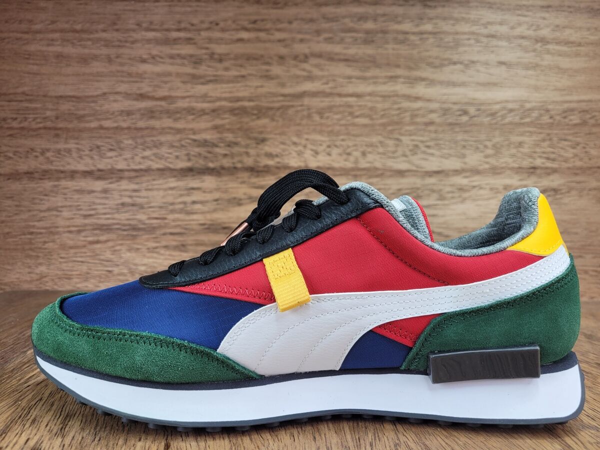 Puma Men's Future Rider Athletic Shoes Blue White Green Red Puma Men's Future Rider Athletic Shoes Blue White Green Red