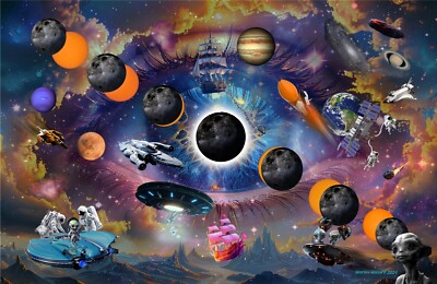 Eye of the universe. A whimsical original composite..